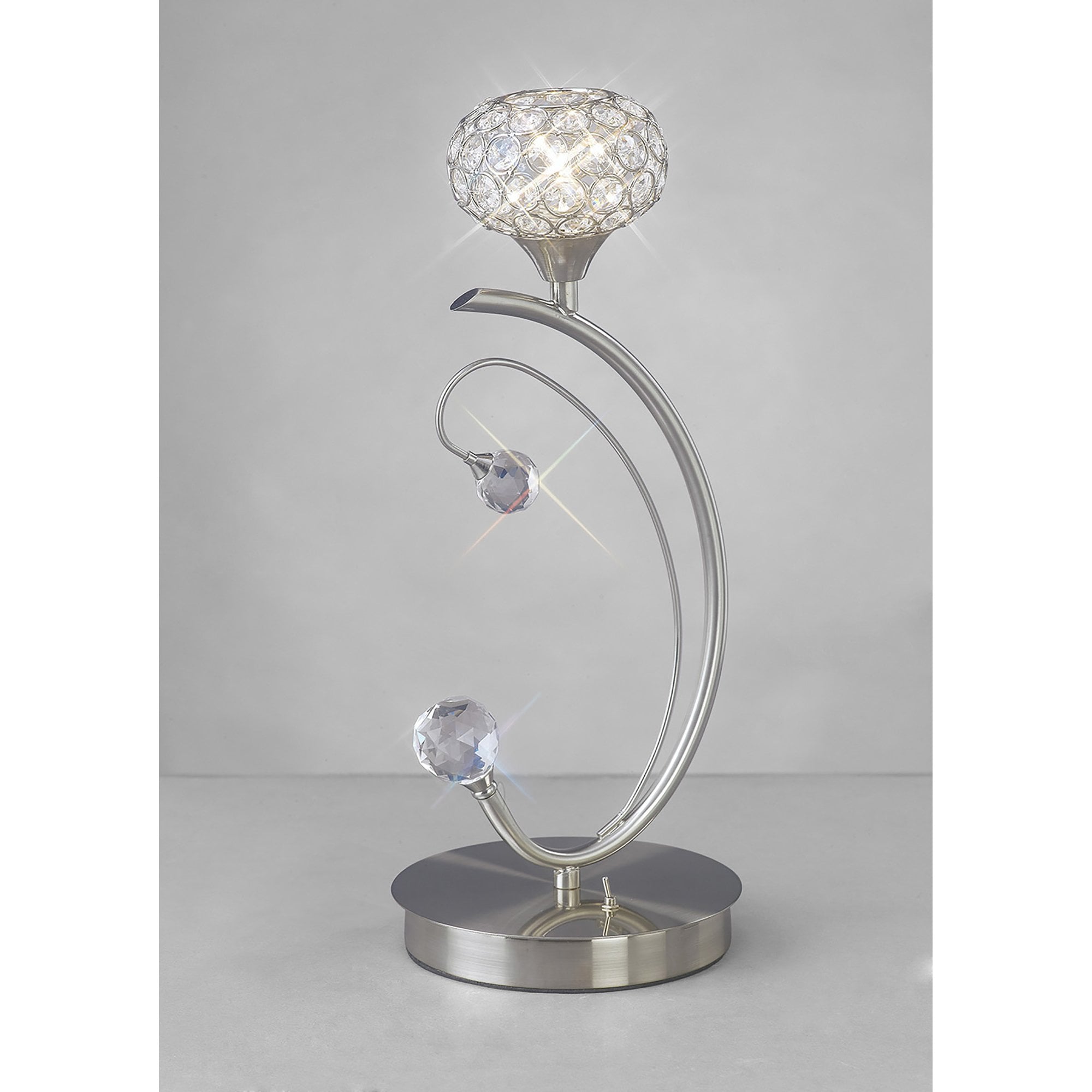 IL30939 Cara 1 Light Satin Nickel Table Lamp
