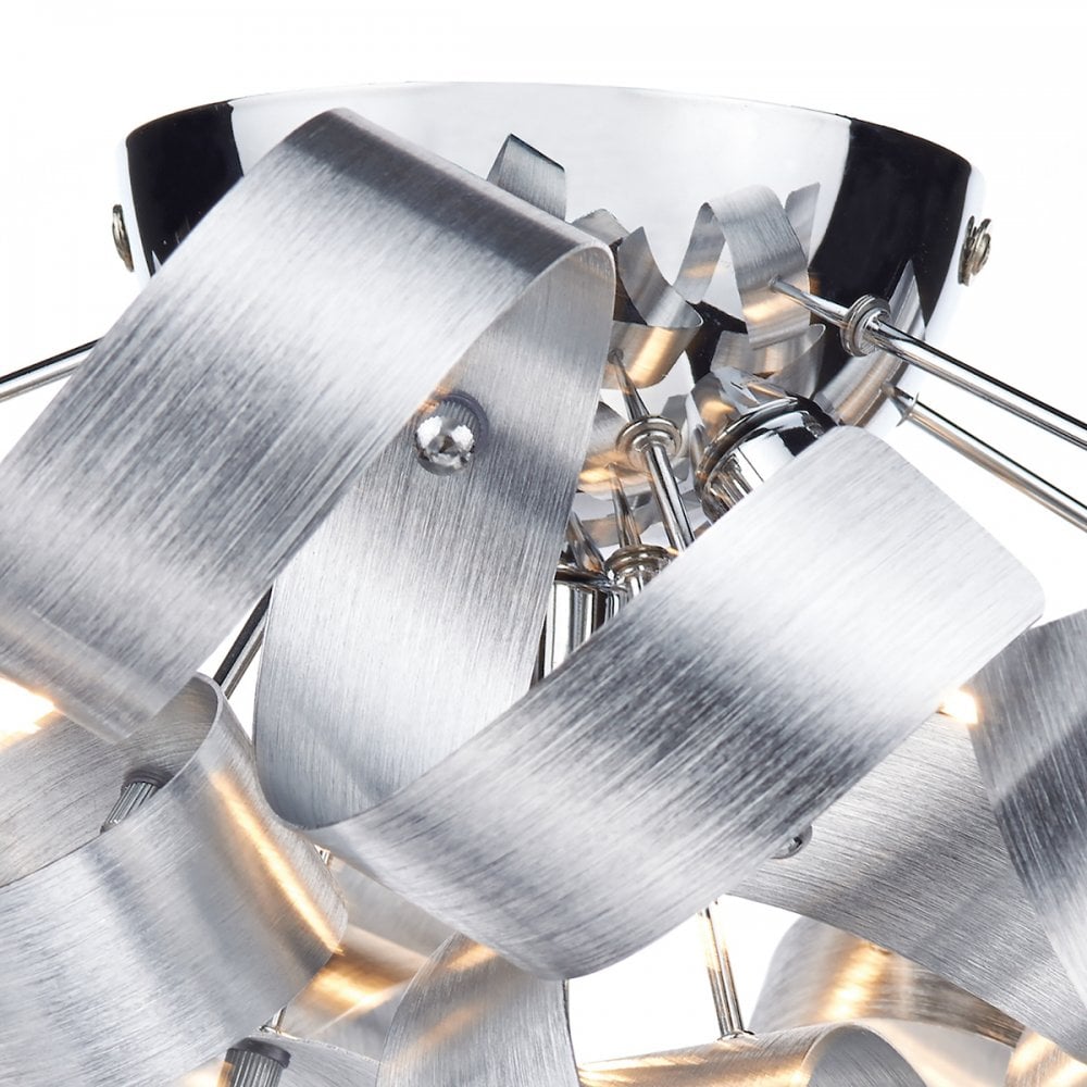 Rawley Decorative 4 Light Aluminium Flush Ceiling Light RAW0450