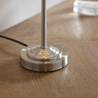 Highclere Single Table Lamp In Brushed Chrome With Natural Linen Shade 100646