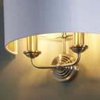 Highclere 2 Light Wall Light In Antique Brass Finish With Vintage White Shade 98937