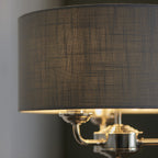Highclere 3 Light Table Lamp In Bright Nickel Finish With Charcoal Shade 99149