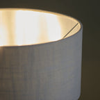 Highclere 3 Light Table Lamp In Bright Nickel Finish With Charcoal Shade 99149