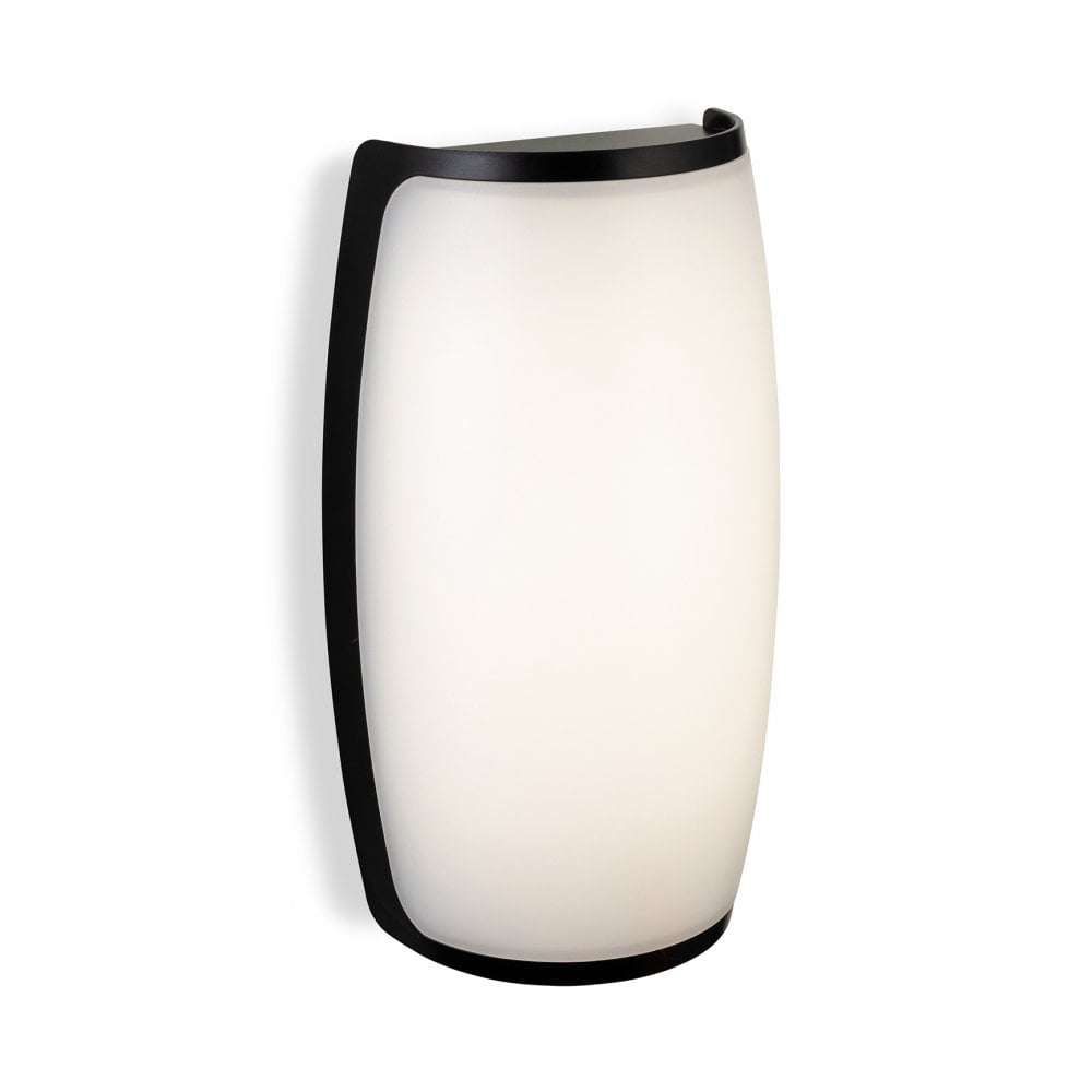 Apollo Contemporary LED Resin Wall Light In Black With White Diffuser 3844BK