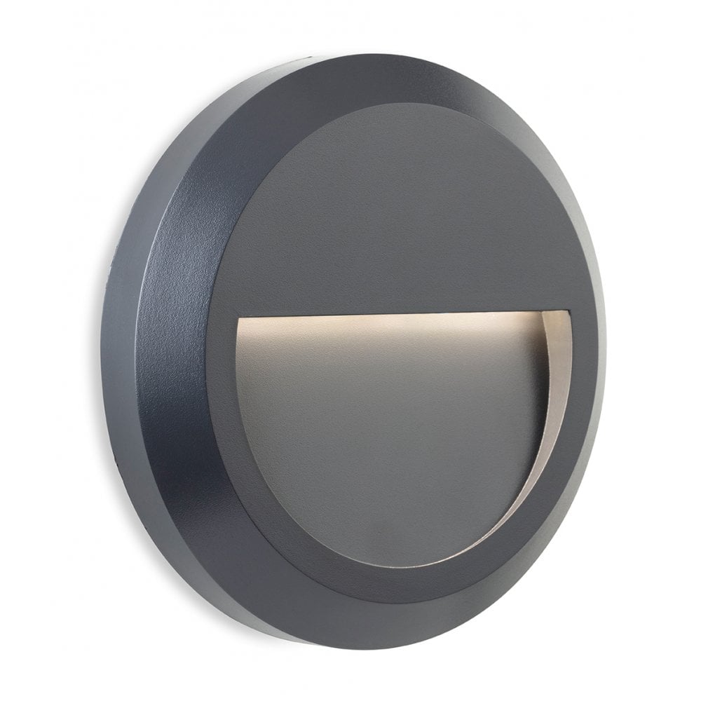 Enzo LED Resin Round Wall & Step Light In Graphite Finish 3839GP