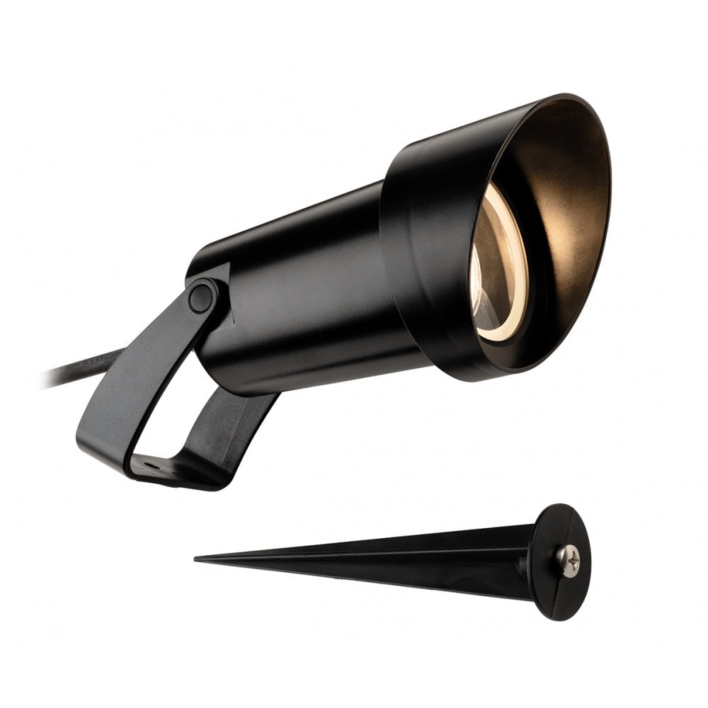 Rowan Exterior Resin Wall & Spike Spotlight In Black Finish 3847BK