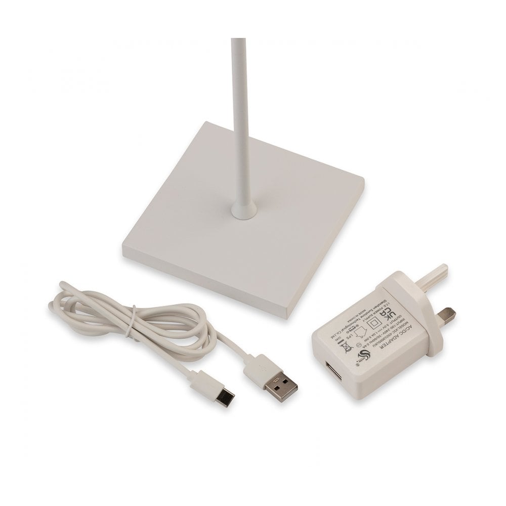 Koko Modern Exterior LED Table Lamp In White Finish IP54 3861WH