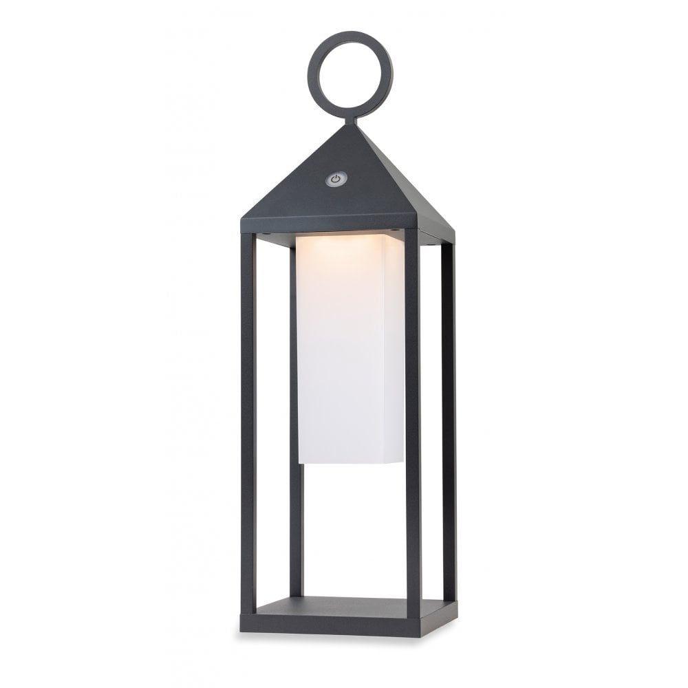 Aruba LED Outdoor Free Standing Lantern In Graphite Finish 3858GP
