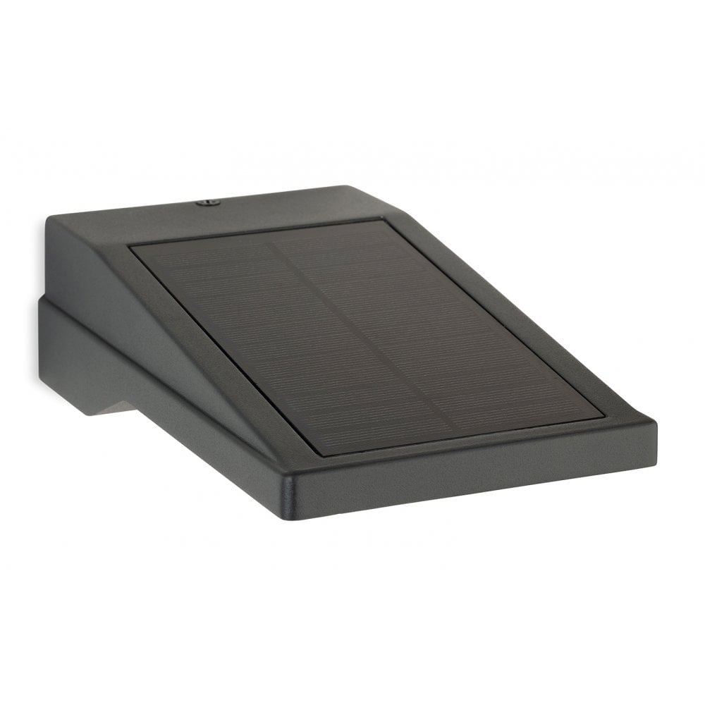 Cyrus Modern LED Solar Wall Light With PIR In Graphite Finish 3862GP