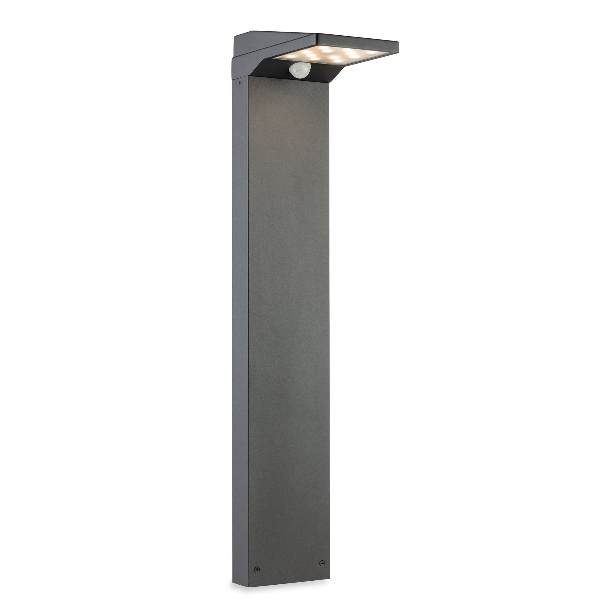 Cyrus Modern LED Solar Post Lamp With PIR In Graphite Finish 3863GP