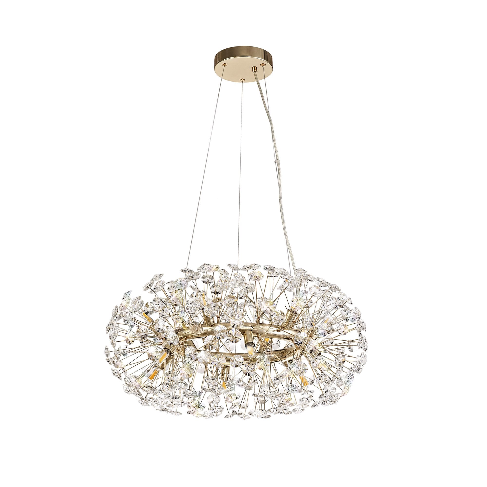 Fusion Stunning 12 Light Ceiling Pendant Light in French Gold Finish