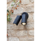 Ortega Twin Outdoor Wall Light In Black Finish IP65 ORT0922