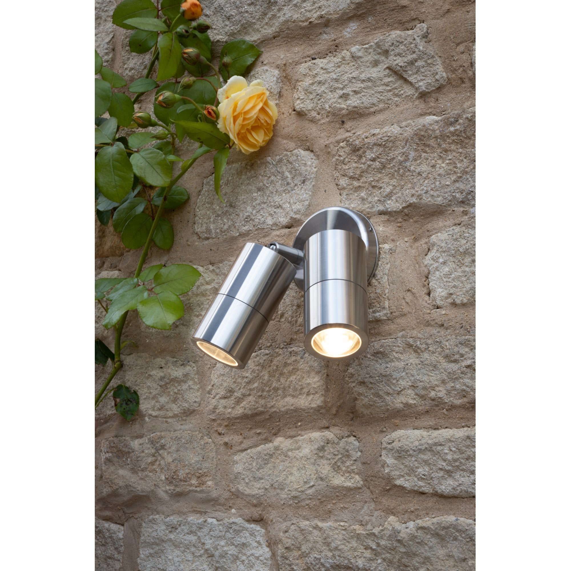 Ortega Twin Outdoor Wall Light In Aluminium Finish IP65 ORT0968
