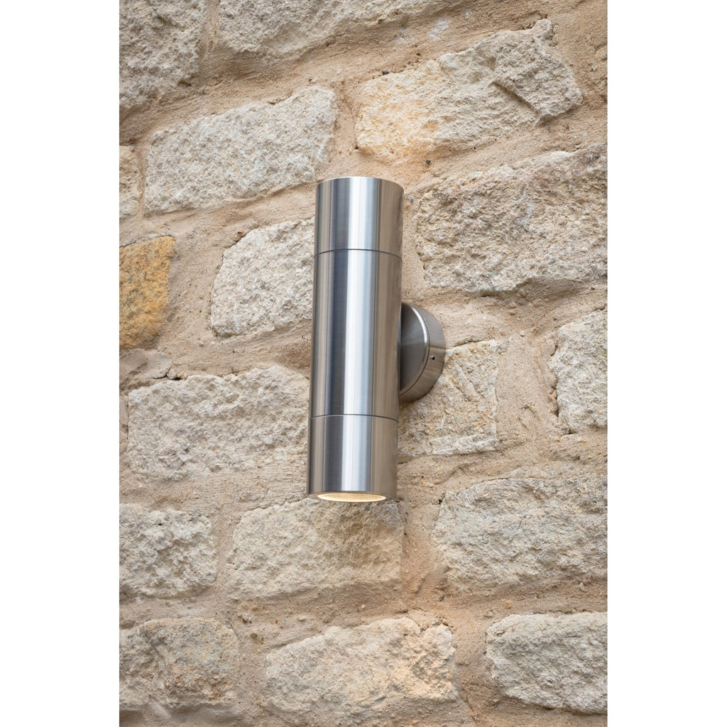 Ortega Outdoor Up And Down Wall Light In Aluminium Finish IP65 ORT3268