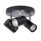 Arezzo 3 Light Ceiling Plate Spotlight In Matt Black Finish 101334