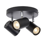 Arezzo 3 Light Ceiling Plate Spotlight In Matt Black Finish 101334
