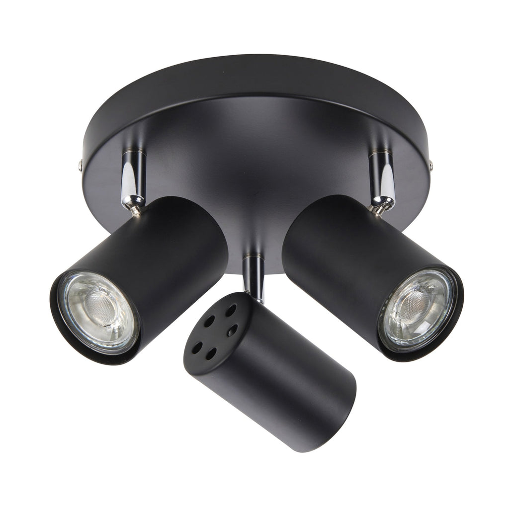 Arezzo 3 Light Ceiling Plate Spotlight In Matt Black Finish 101334