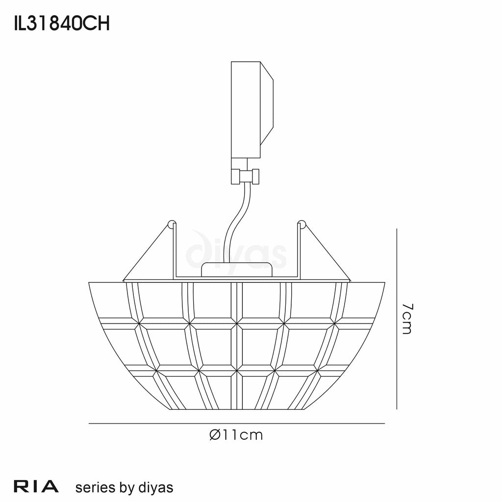 Ria Crystal Dome Downlight In Polished Chrome Finish IL31840CH