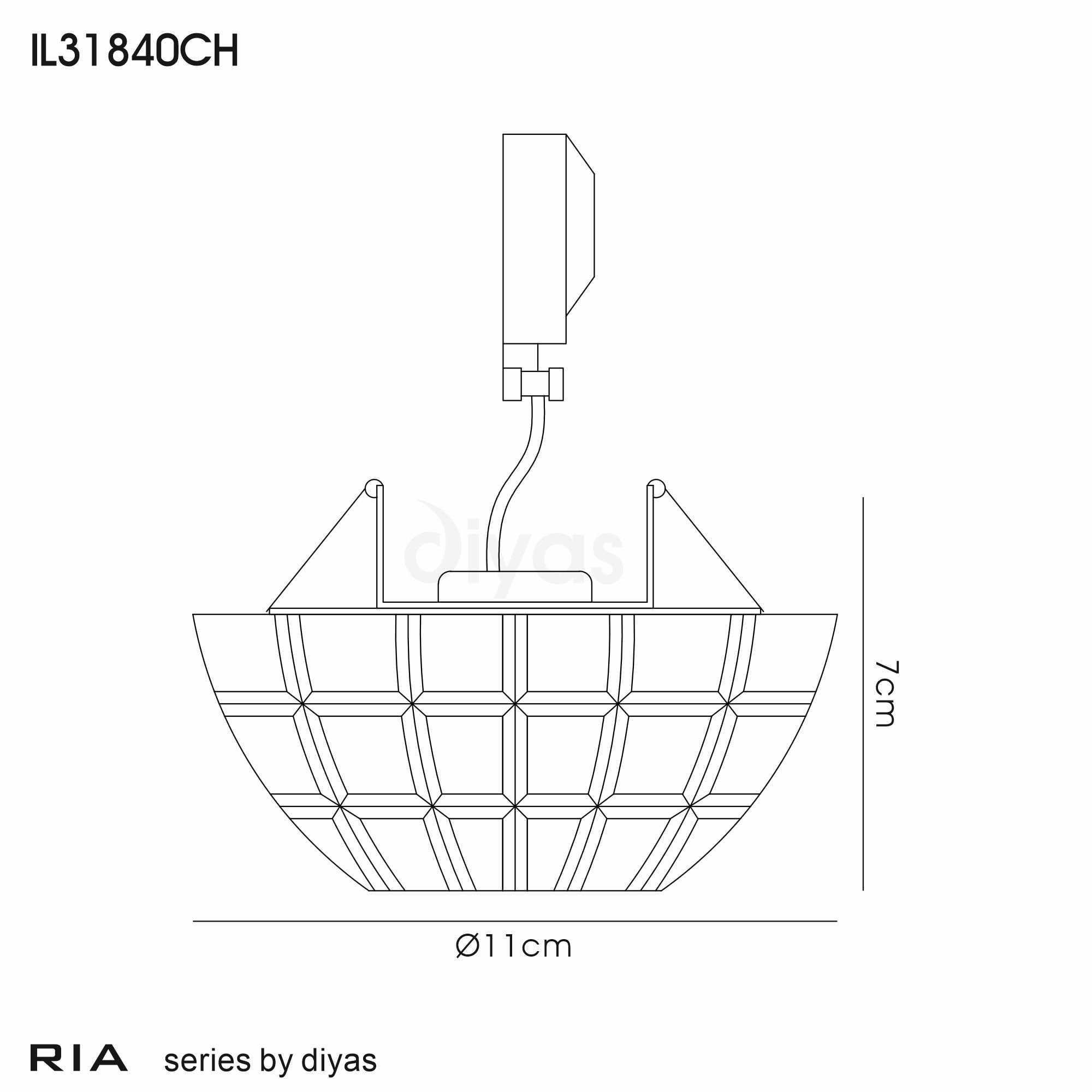 Ria Crystal Dome Downlight In Polished Chrome Finish IL31840CH