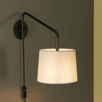Carlson Small Swing Arm Wall Light In Matt Black With Grey Shade 79500
