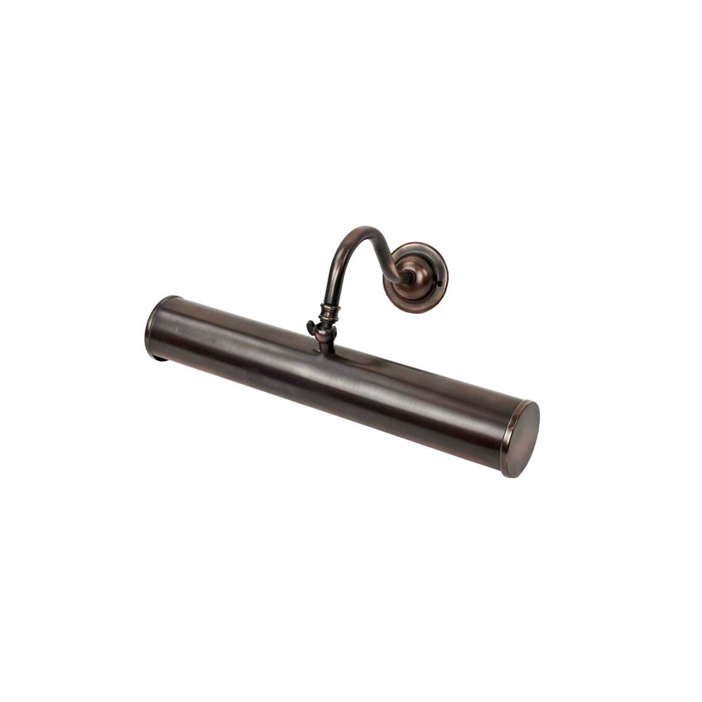Bowood Classic Swan Neck Picture Light In Dark Antique Bronze Finish 35cm