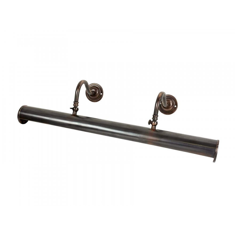 Bowood Classic 2 Light Swan Neck Picture Light In Dark Antique Bronze Finish 60 cm