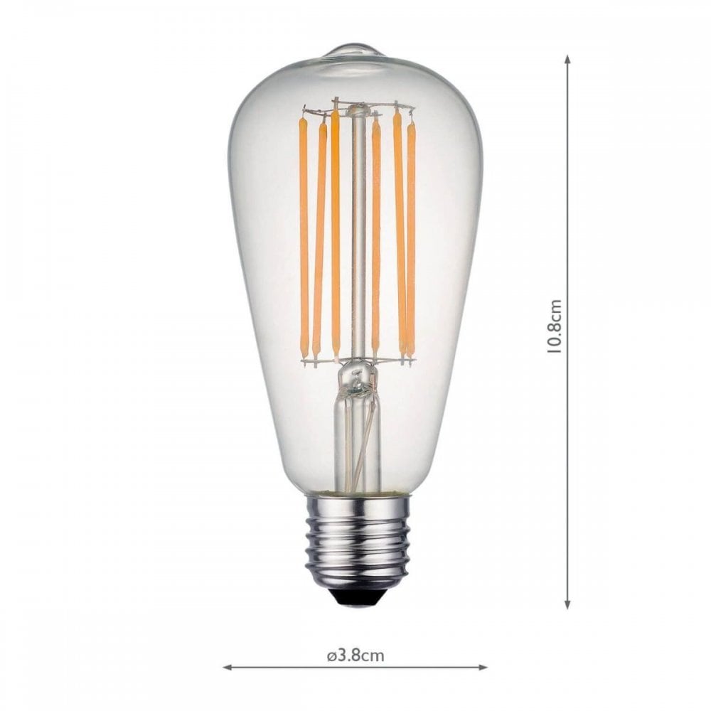 Filament Edison Screw LED Valve Dimmable 7 watt 2700 K 750 lumens BUL-E27-LED-15-I