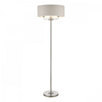 Sorrento Satin Nickel 3 Light Floor Lamp With Natural Shade LA3570089-Q