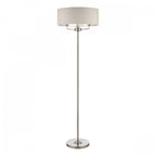 Sorrento Satin Nickel 3 Light Floor Lamp With Natural Shade LA3570089-Q