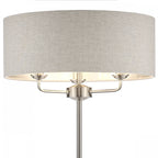 Sorrento Satin Nickel 3 Light Floor Lamp With Natural Shade LA3570089-Q