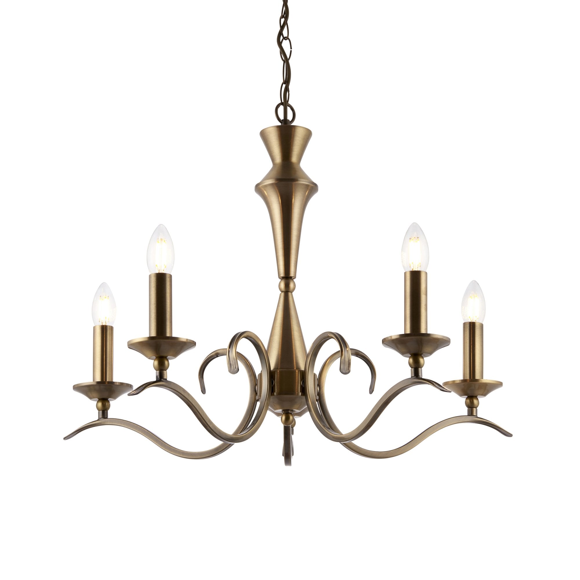 KORA-5AB 5 Light Chandelier With Antique Brass Finish