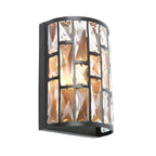 Belle Crystal Glass Single Wall Light In Dark Bronze Finish 69392