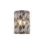 Belle Crystal Glass Single Wall Light In Dark Bronze Finish 69392