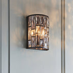 Belle Crystal Glass Single Wall Light In Dark Bronze Finish 69392