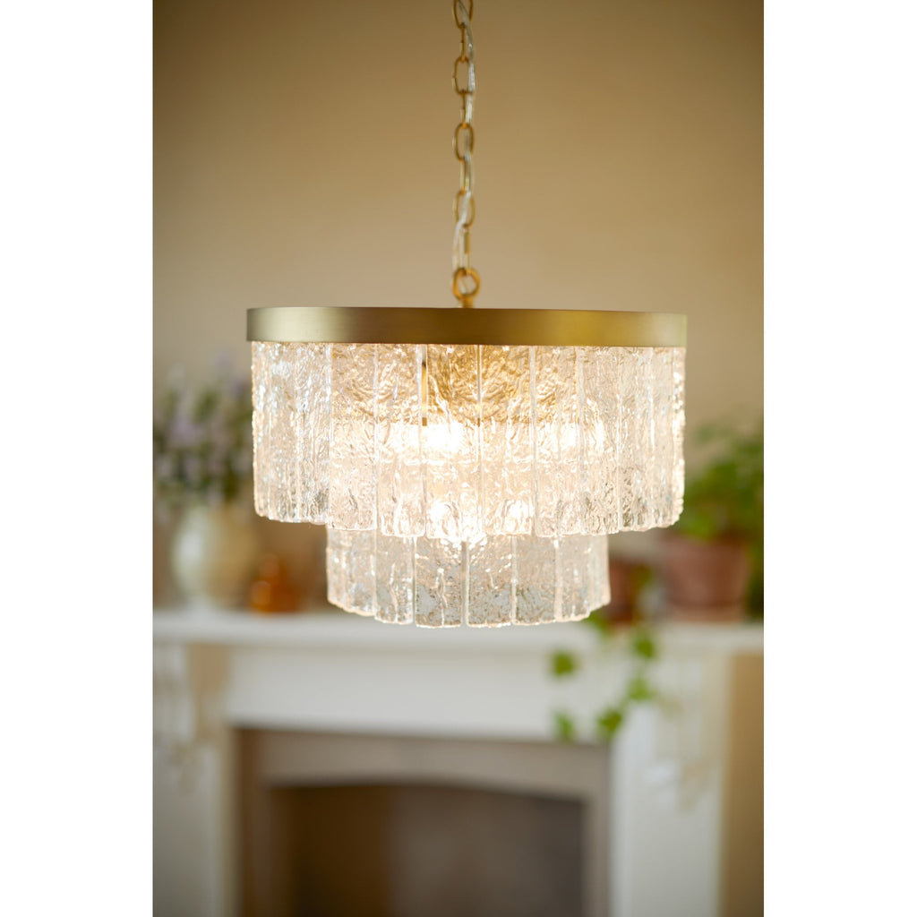 Durnsford 4 Light Ceiling Pendant Light In Matt Antique Brass and Glass LA3756411-Q