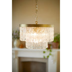 Durnsford 4 Light Ceiling Pendant Light In Matt Antique Brass and Glass LA3756411-Q