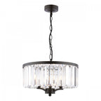 Elkwood 3 Light Ceiling Pendant Light In Black Finish with Crystal Glass LA3756398-Q