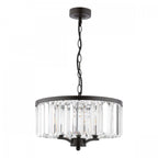 Elkwood 3 Light Ceiling Pendant Light In Black Finish with Crystal Glass LA3756398-Q
