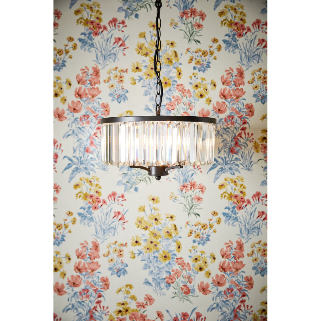 Elkwood 3 Light Ceiling Pendant Light In Black Finish with Crystal Glass LA3756398-Q