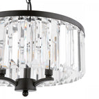 Elkwood 3 Light Ceiling Pendant Light In Black Finish with Crystal Glass LA3756398-Q