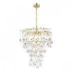 Willow 4 Light Ceiling Pendant In Satin Champagne With Crystal Glass LA3756413-Q