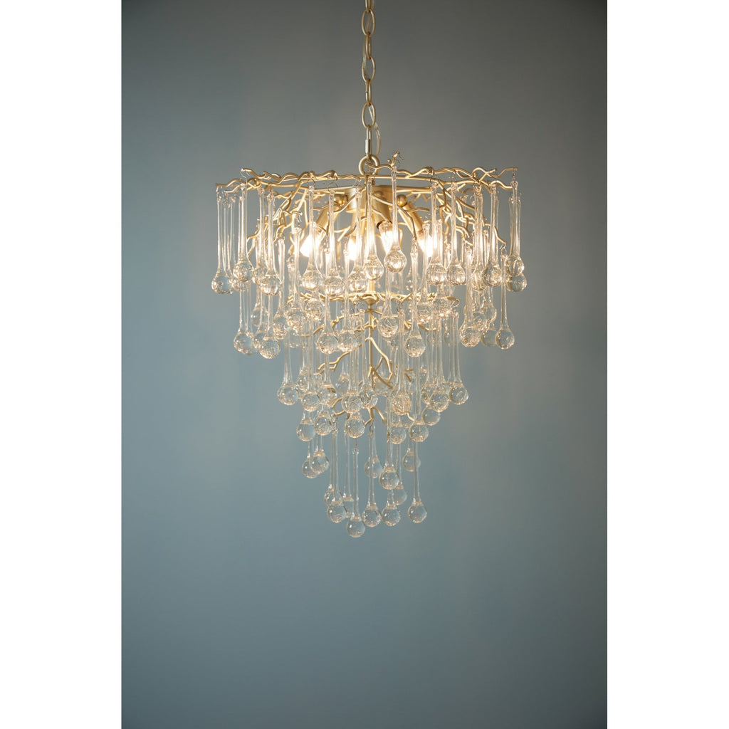 Willow 4 Light Ceiling Pendant In Satin Champagne With Crystal Glass LA3756413-Q