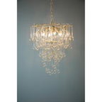 Willow 4 Light Ceiling Pendant In Satin Champagne With Crystal Glass LA3756413-Q