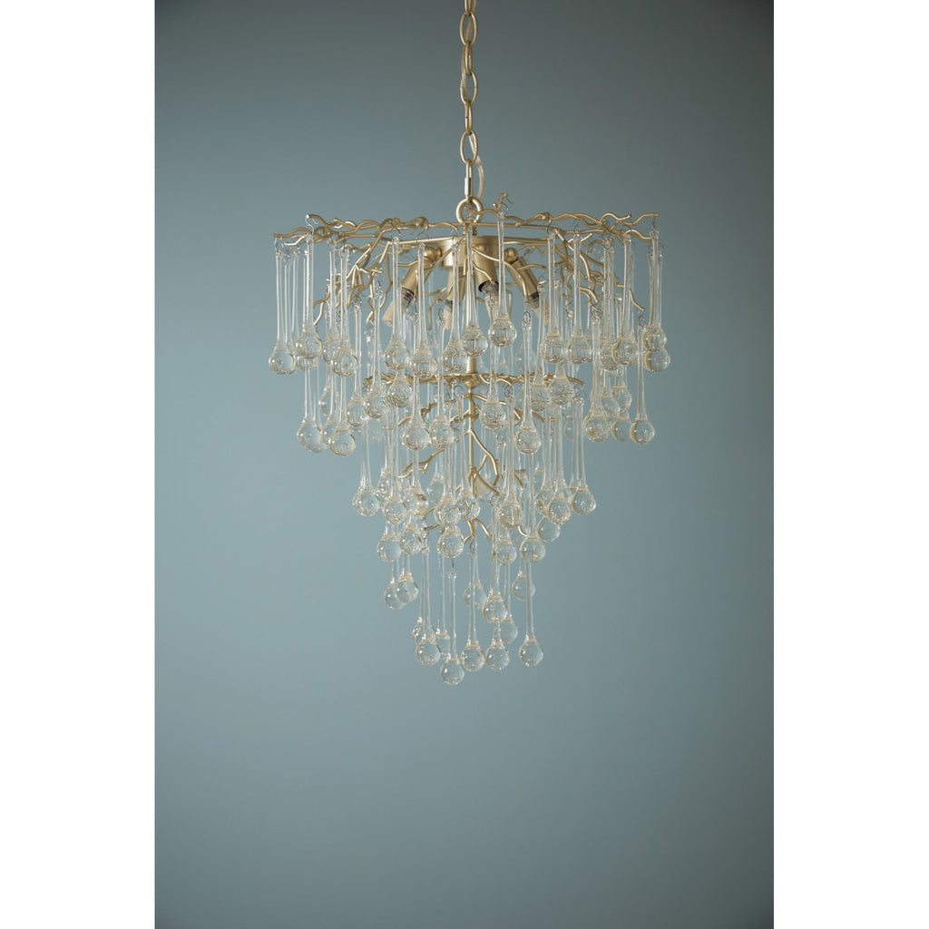Willow 4 Light Ceiling Pendant In Satin Champagne With Crystal Glass LA3756413-Q