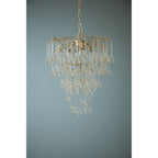 Willow 4 Light Ceiling Pendant In Satin Champagne With Crystal Glass LA3756413-Q