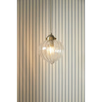 Whitham Single Ceiling Pendant Light In Antique Brass and Ribbed Glass LA3756404-Q