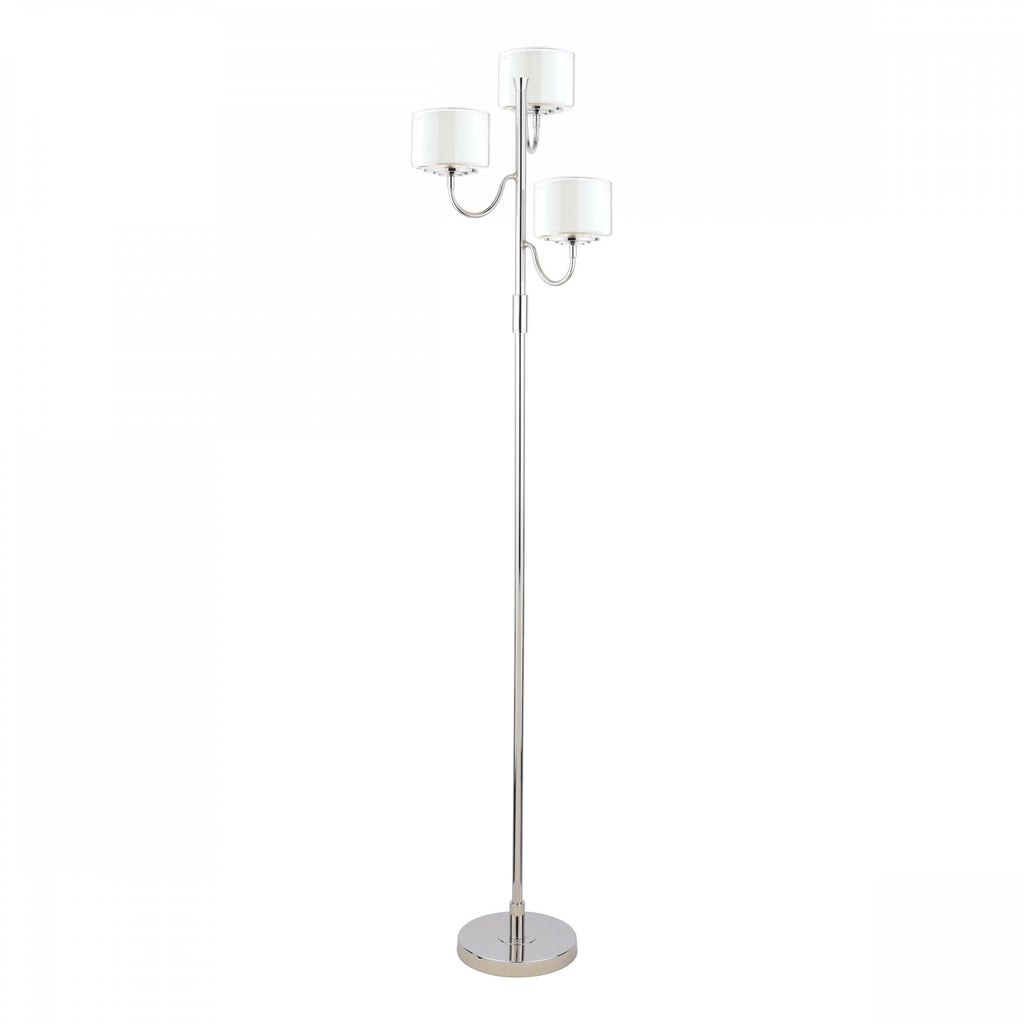 Southwell 3 Light Floor Lamp In Polished Nickel With Glass Shades LA3756410-Q