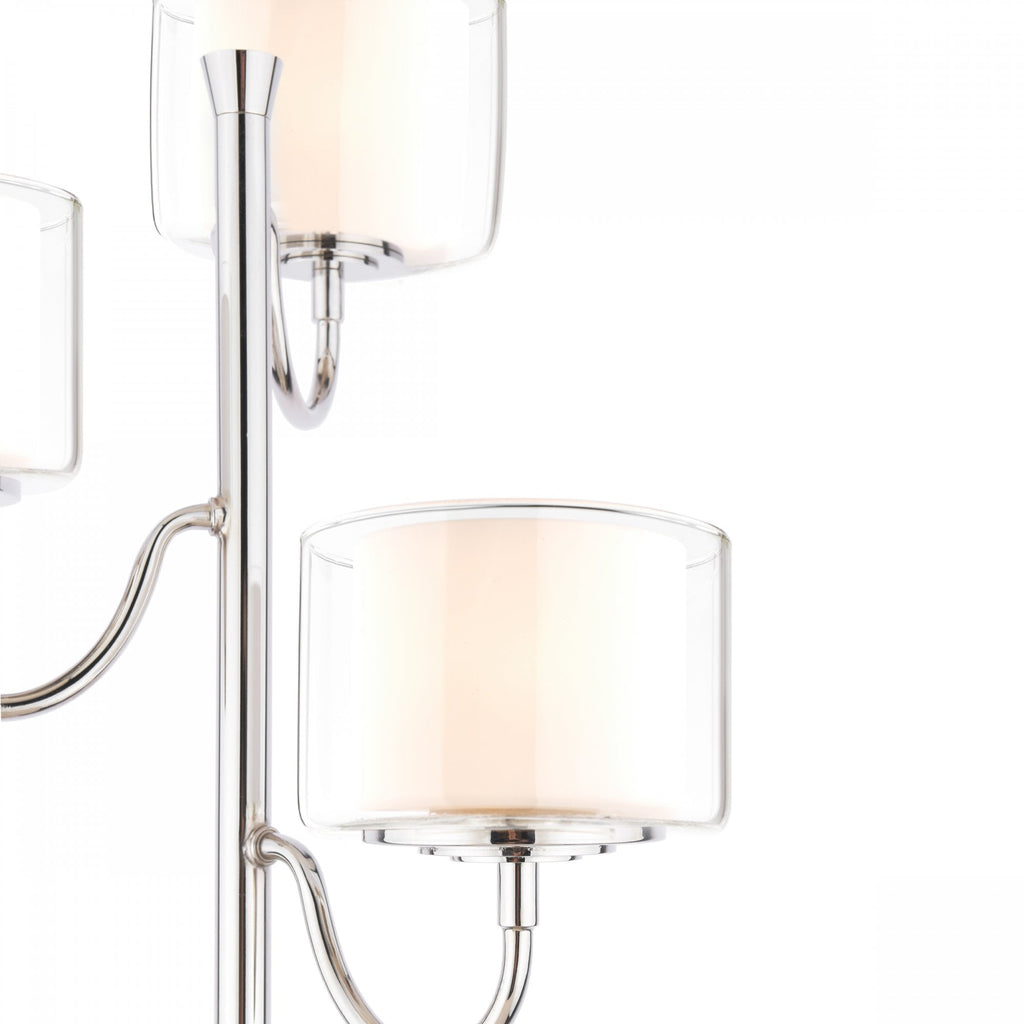 Southwell 3 Light Floor Lamp In Polished Nickel With Glass Shades LA3756410-Q