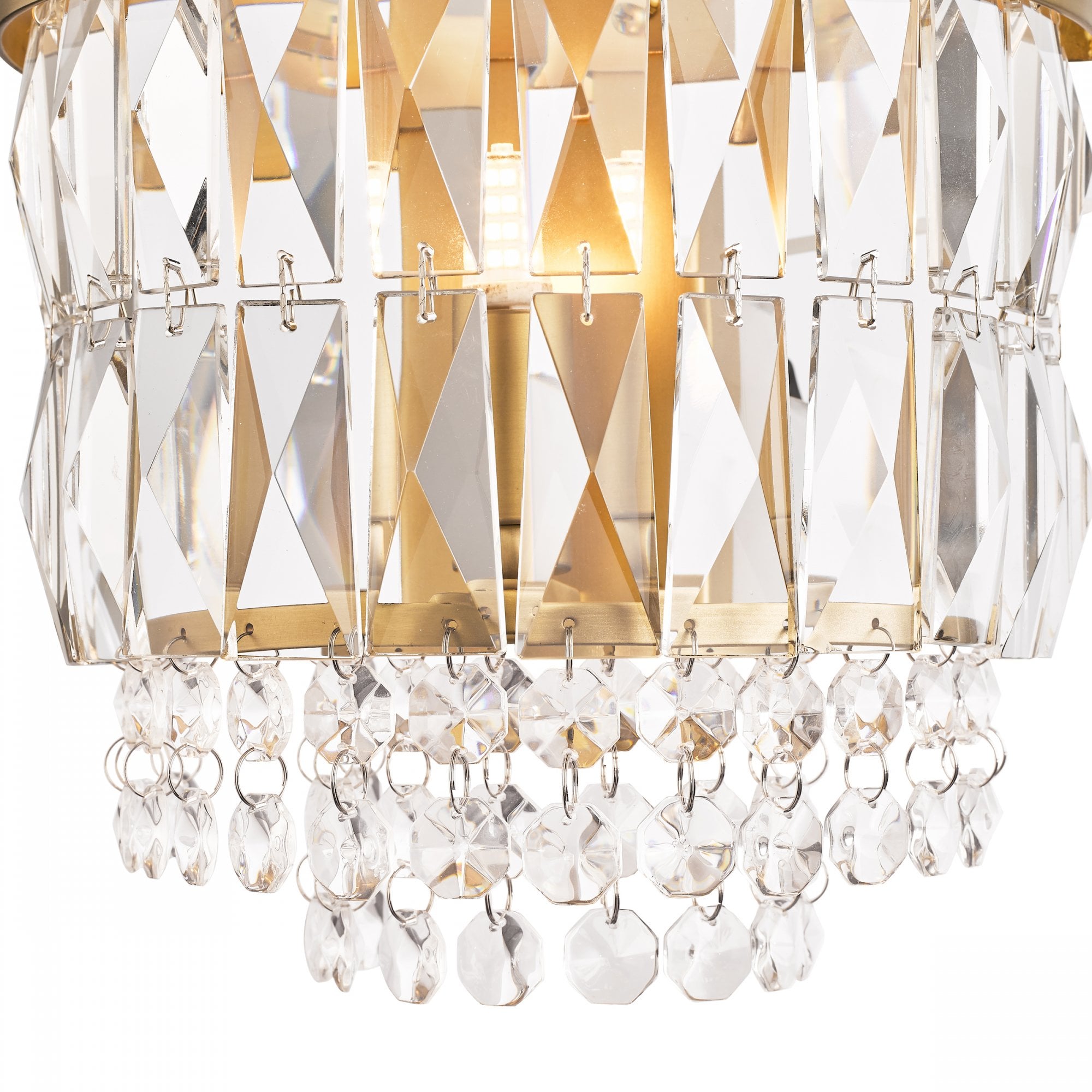 Rhosill Crystal Wall Light In Matt Antique Brass Finish LA3756391-Q