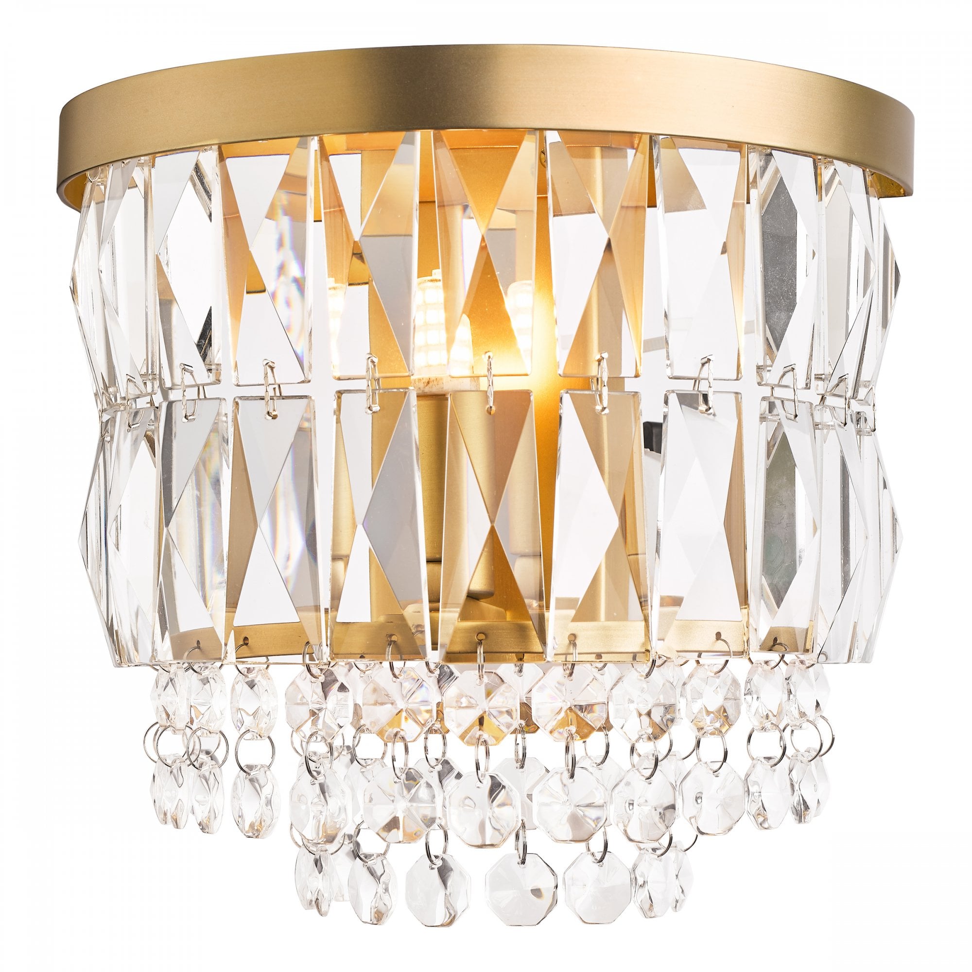 Rhosill Crystal Wall Light In Matt Antique Brass Finish LA3756391-Q