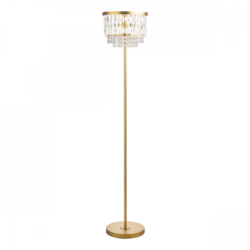 Rhosill Crystal Floor Lamp In Matt Antique Brass Finish LA3756390-Q